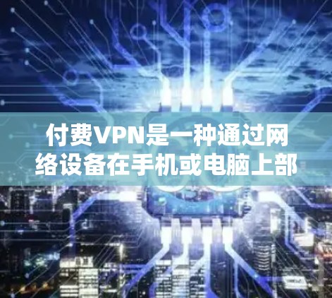 付费VPN是一种通过网络设备在手机或电脑上部署的VPN服务，用户通过支付费用来获得网络连接。以下是关于稳定付费VPN的一些关键信息